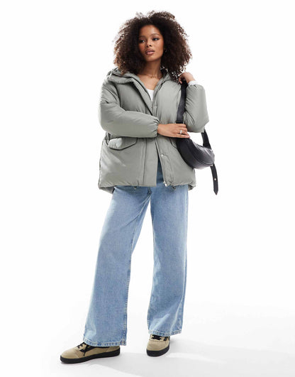 Oversized Puffer Jacket With Hood
