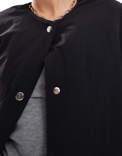 Collarless Puffer Jacket