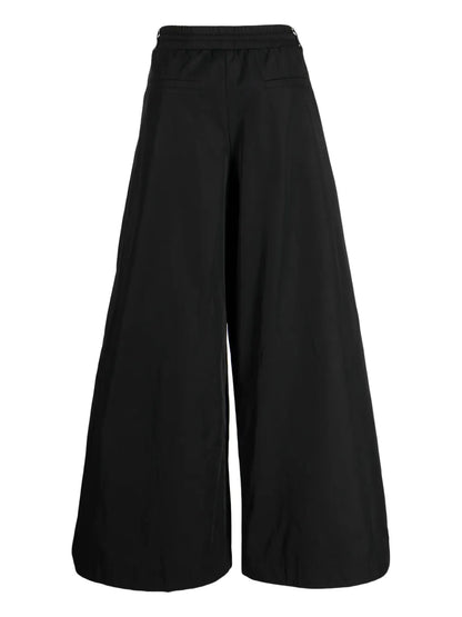 Oversized-Pockets Wide-Leg Trousers