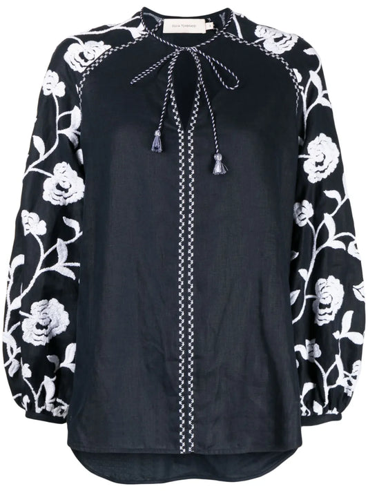 Molveno Floral-Embroidered Tunic Top