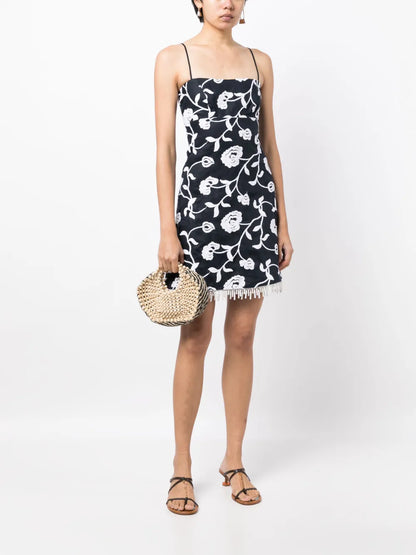 Balerina Floral-Embroidered Minidress