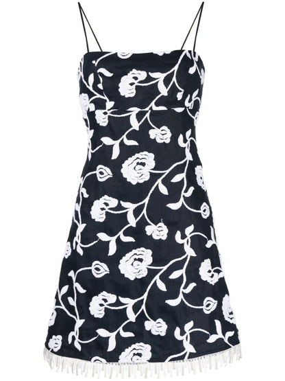 Balerina Floral-Embroidered Minidress