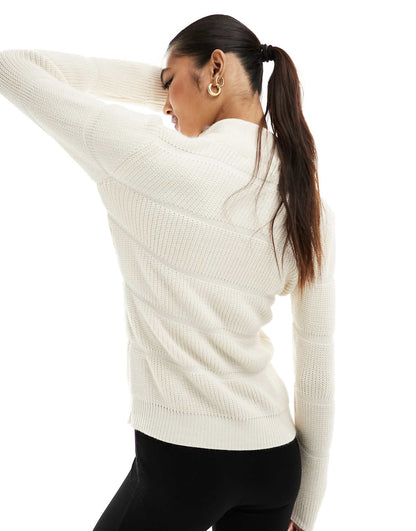 Bubble Knitted Zip Through Jumper