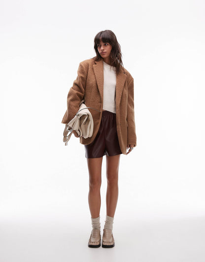 Brushed Wool Look Blazer Coat