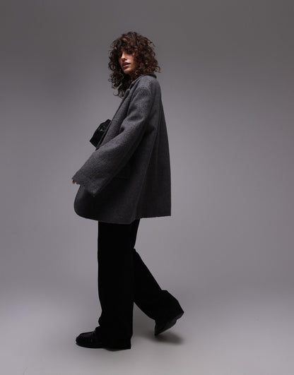 Brushed Wool Look Blazer Coat