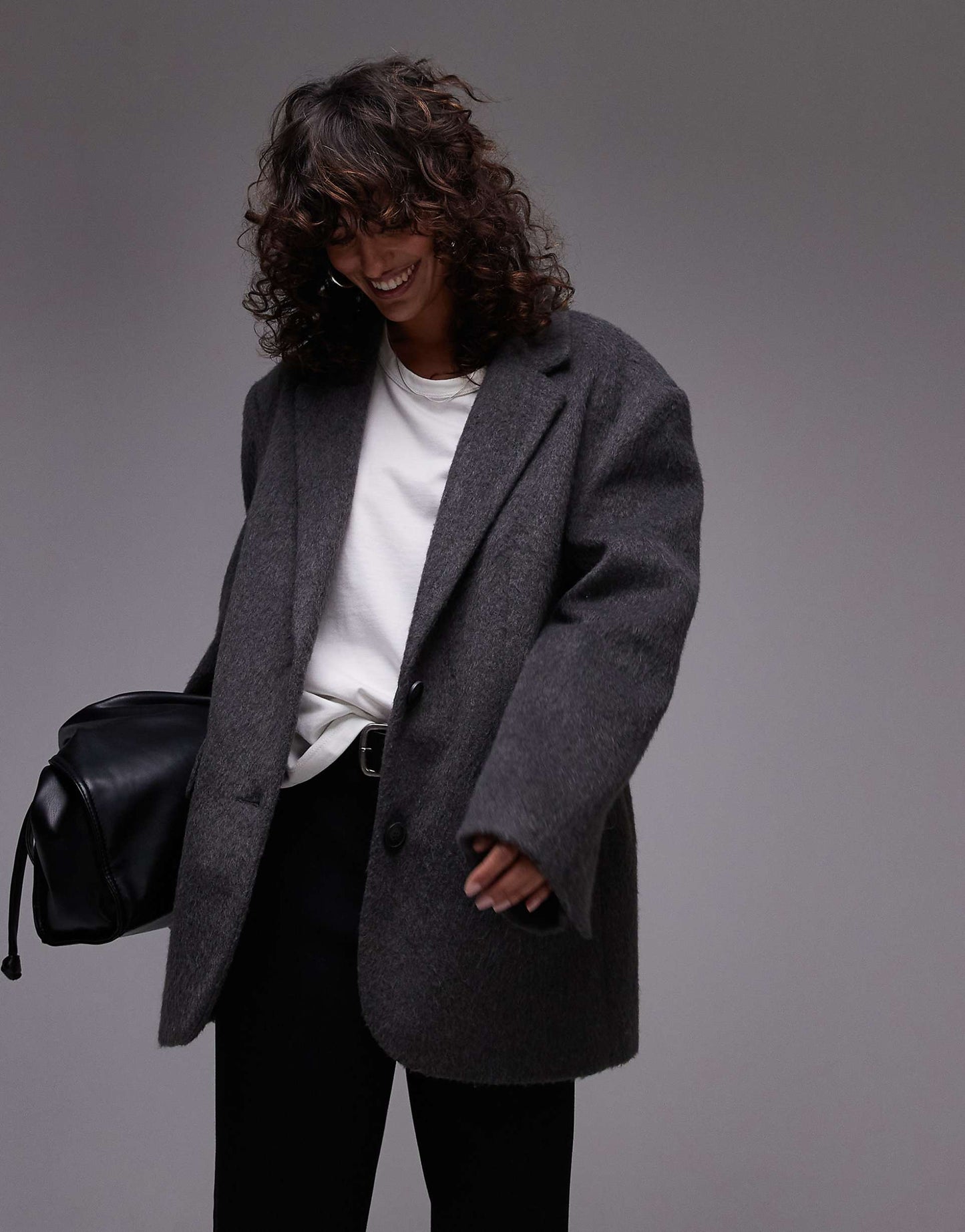 Brushed Wool Look Blazer Coat