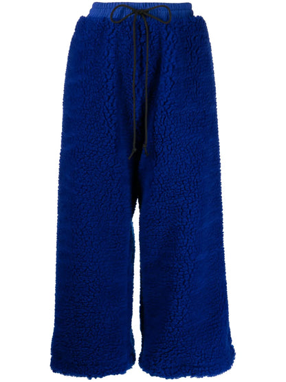 Faux-Shearling Cropped Trousers