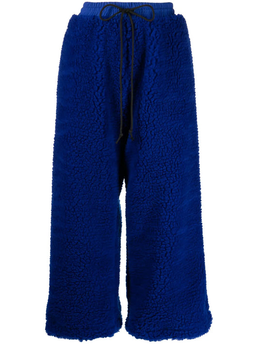 Faux-Shearling Cropped Trousers