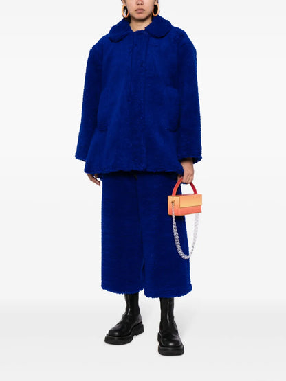 Faux-Shearling Cropped Trousers