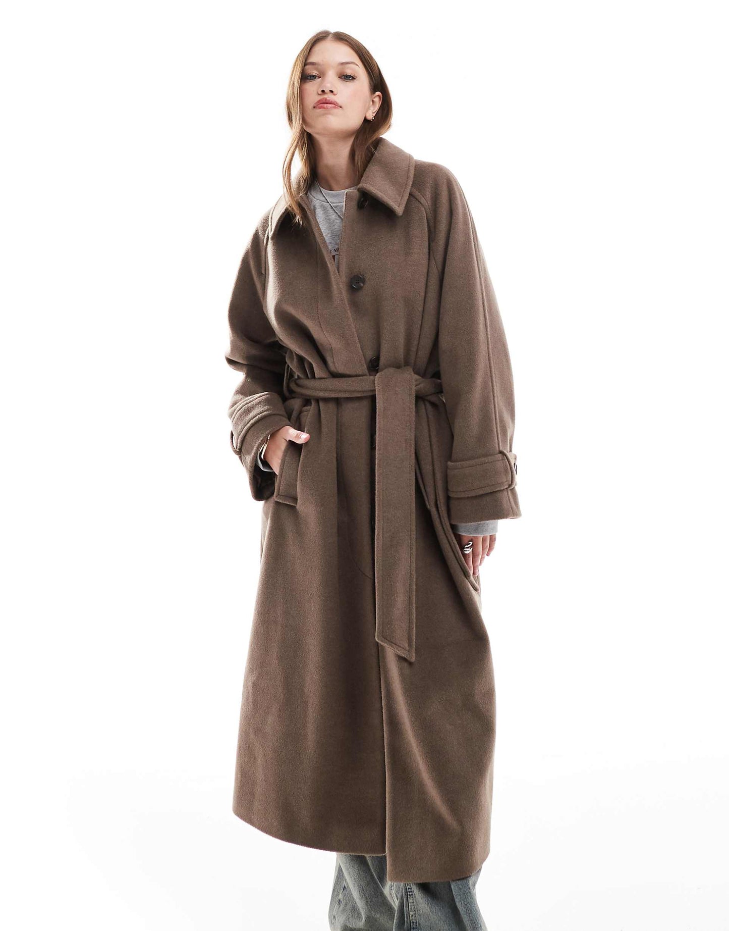 Brushed Formal Top Collar Longline Coat