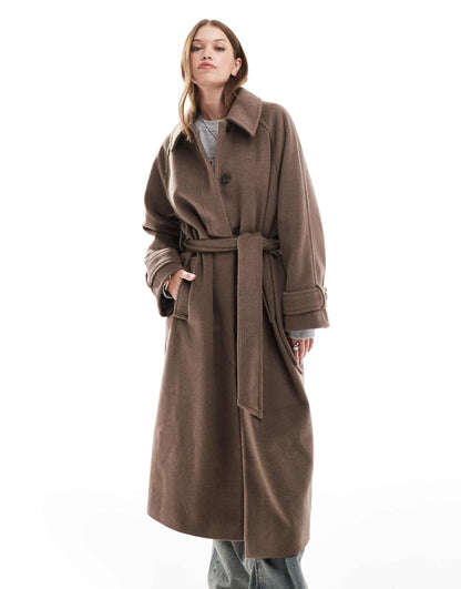 Brushed Formal Top Collar Longline Coat