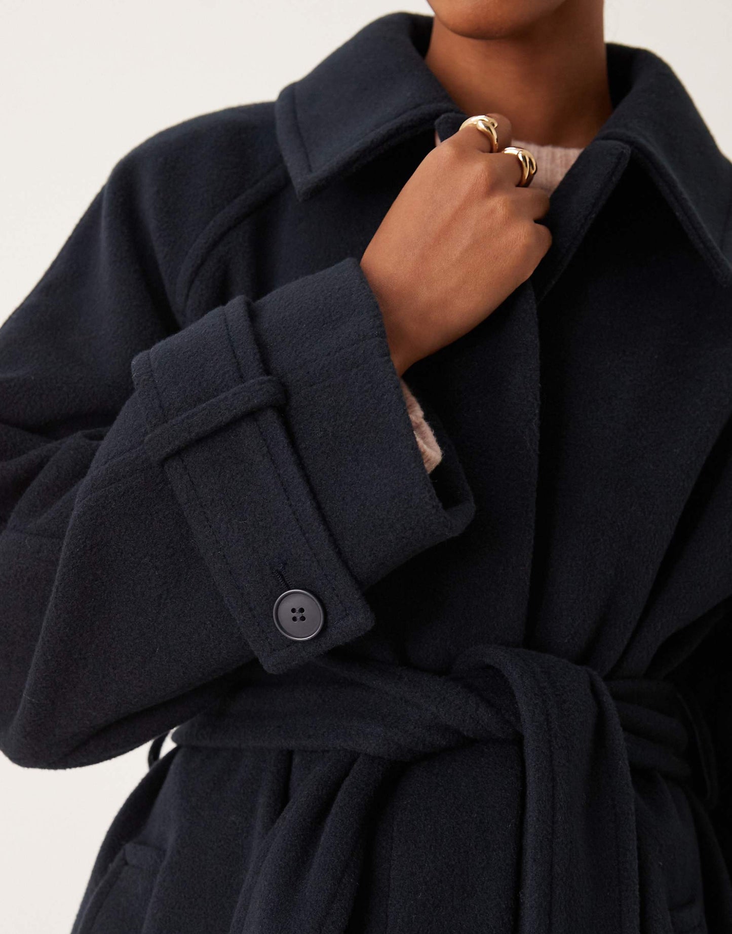Brushed Formal Top Collar Longline Coat