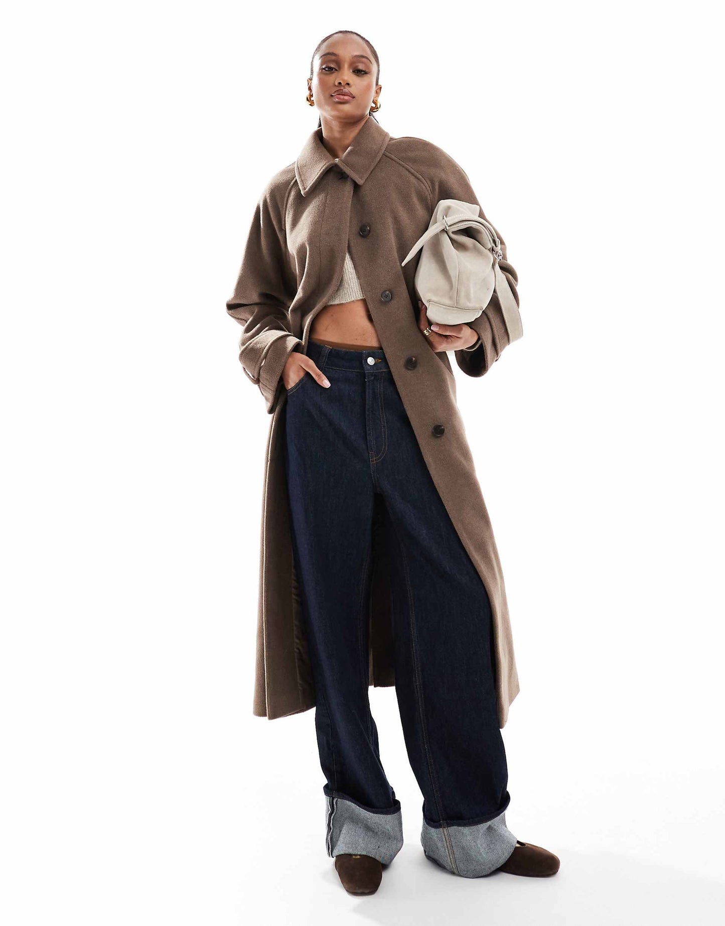 Tall Brushed Formal Top Collar Longline Coat