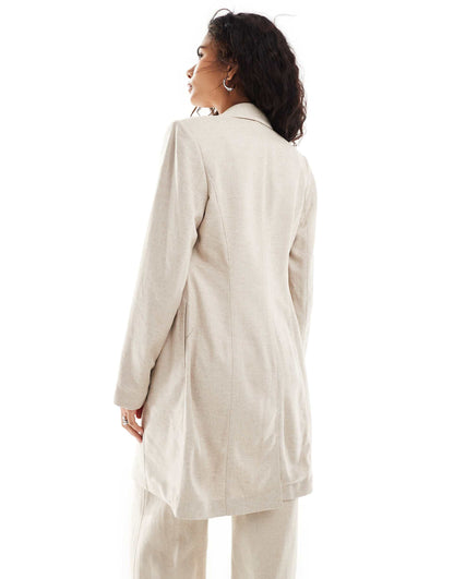 Zoe Co-Ord Linen Blend Longline Blazer