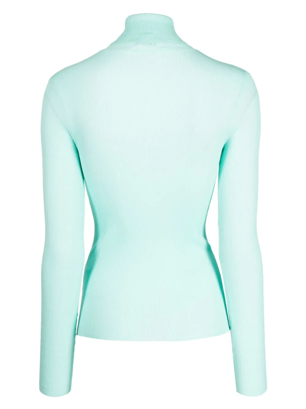 High-Neck Long-Sleeve Ribbed Top