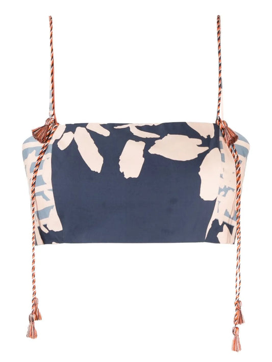 Draped-Tassel Cotton Corset