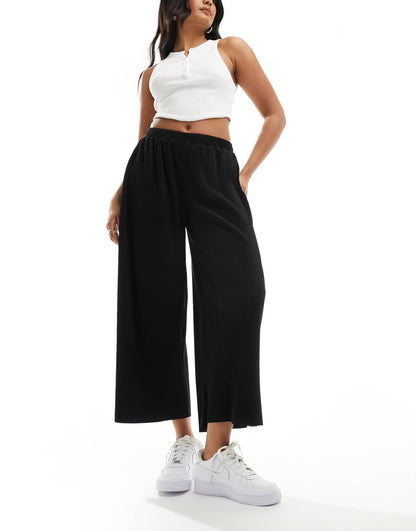 Plisse Wide Trouser Culottes