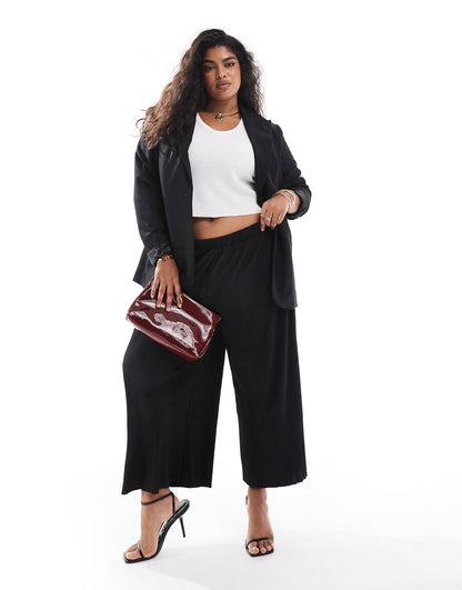 Curve Plisse Wide Trouser Culottes