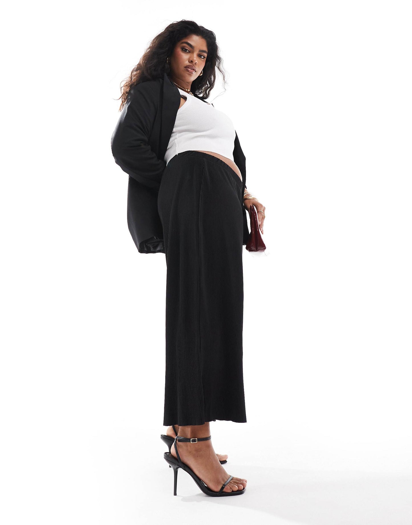 Curve Plisse Wide Trouser Culottes