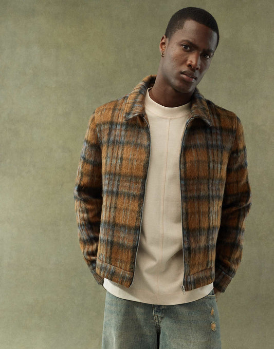 Wool Look Harrington Jacket