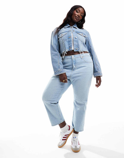 Plus 501 Straight Fit Crop Jeans