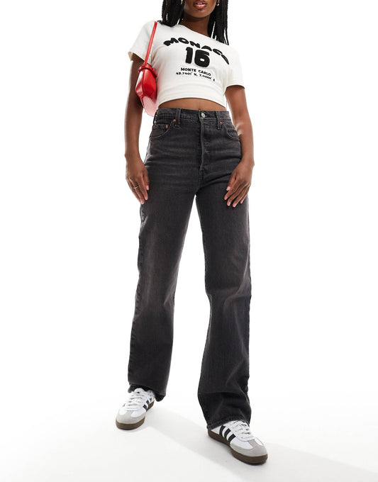 Ribcage High Rise Straight Fit Full Length Jeans