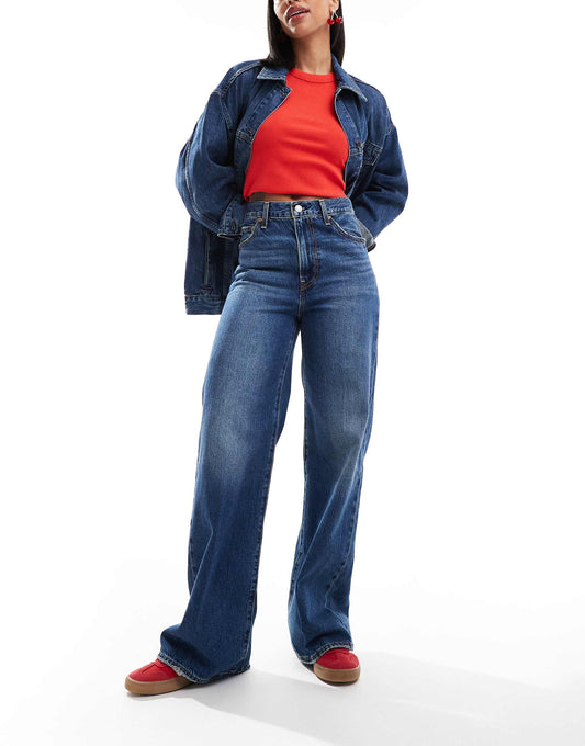 Ribcage High Rise Wide Leg Jeans