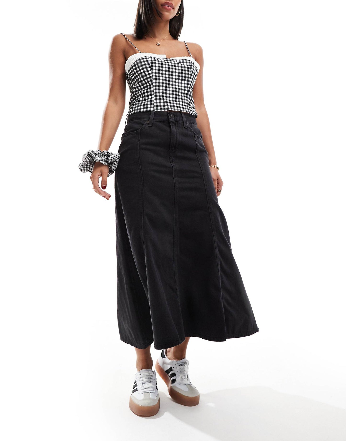 Fit And Flare Denim Skirt