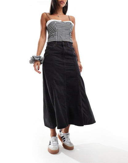 Fit And Flare Denim Skirt