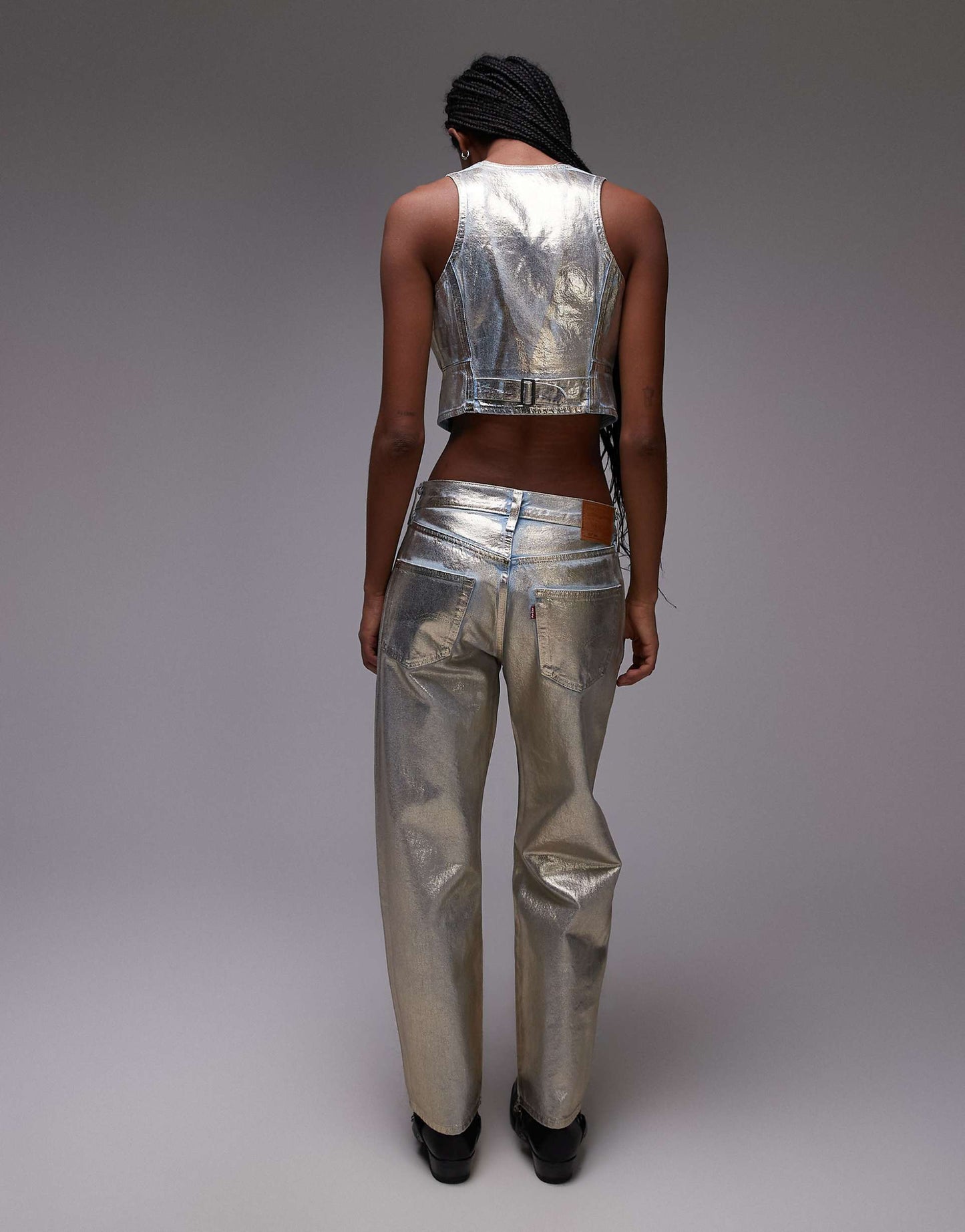501 90S Ankle Length Metallic Jeans