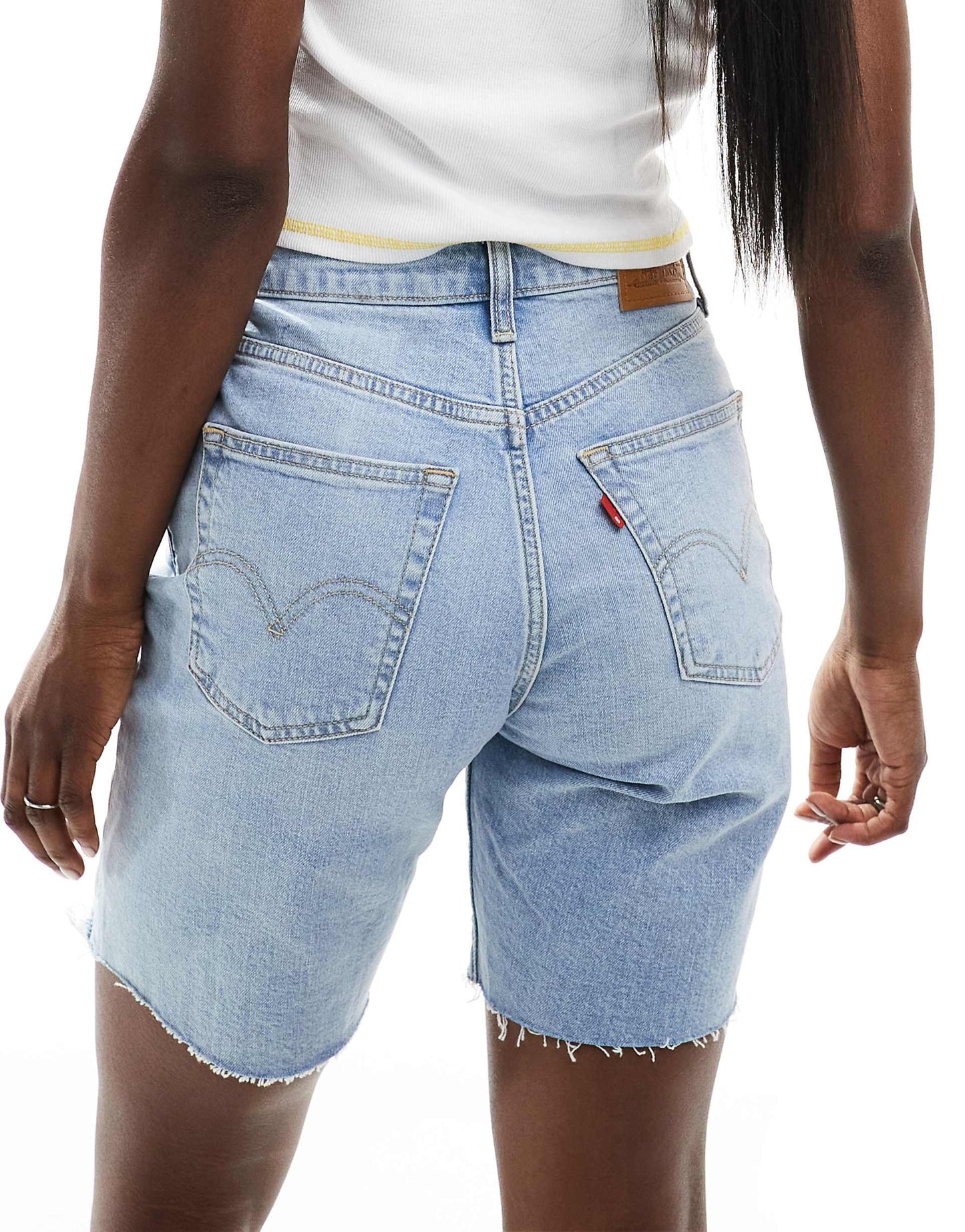High Waist Ribcage Bermuda Denim Shorts