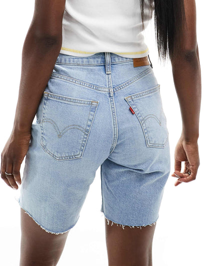 High Waist Ribcage Bermuda Denim Shorts
