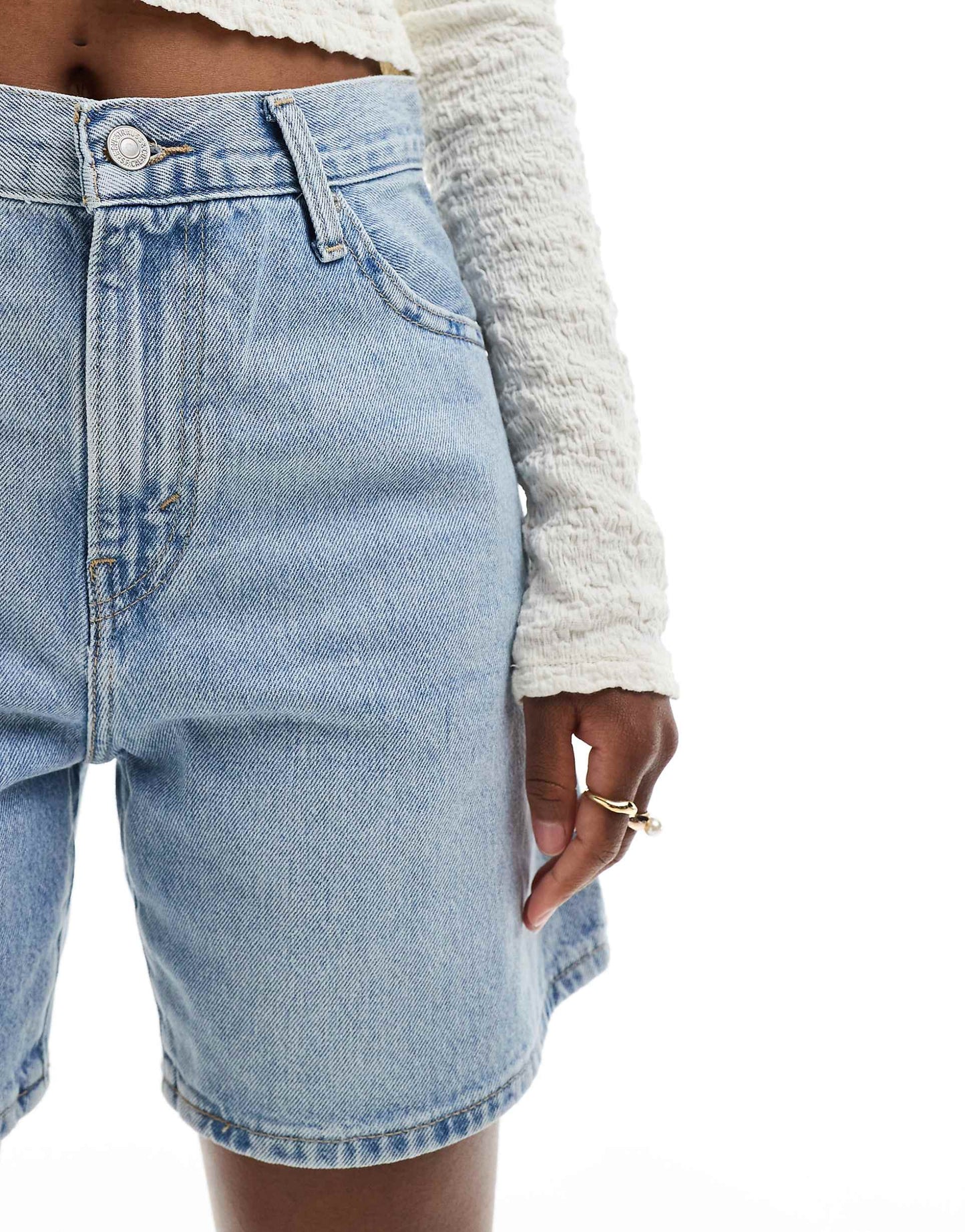 High Waist Baggy Denim Shorts