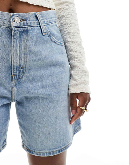 High Waist Baggy Denim Shorts