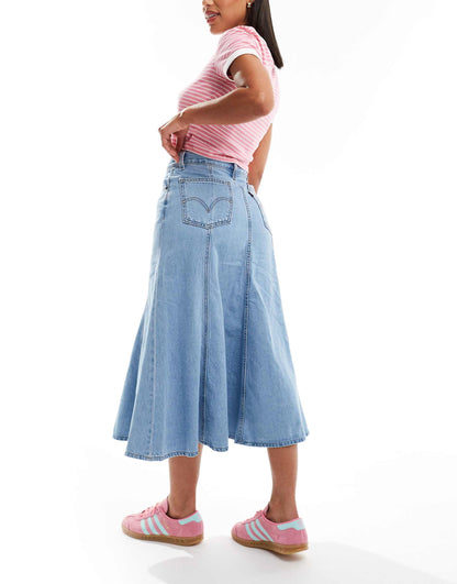 Fit And Flare Denim Skirt