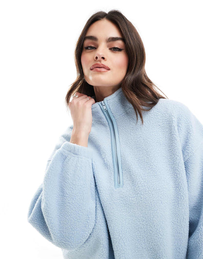 Delta Half Zip Sherpa Borg Sweatshirt