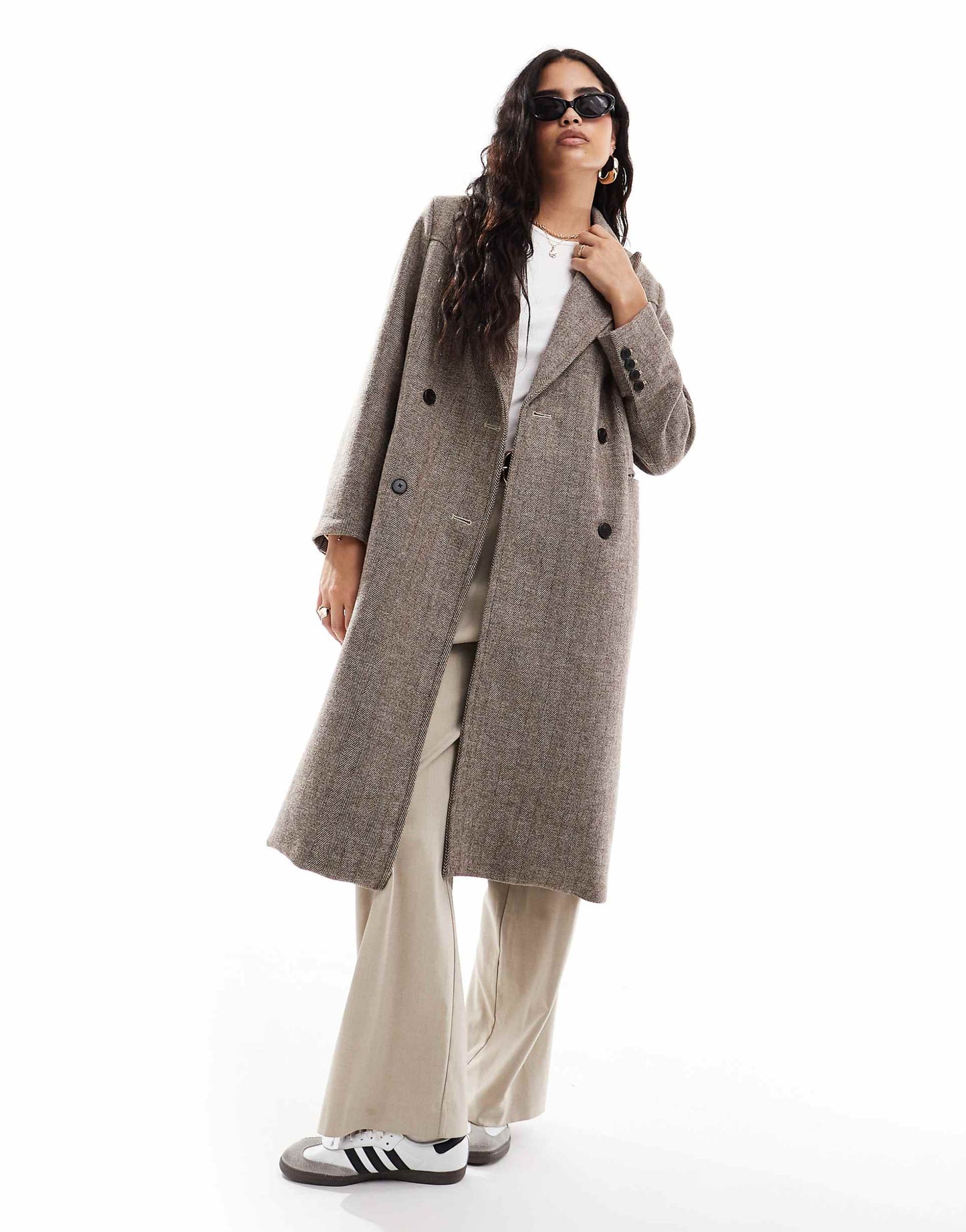 Blair Western Relaxed Fit Herringbone Wool Blend Overcoat