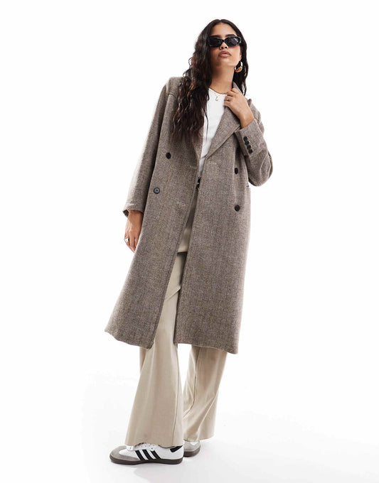 Blair Western Relaxed Fit Herringbone Wool Blend Overcoat