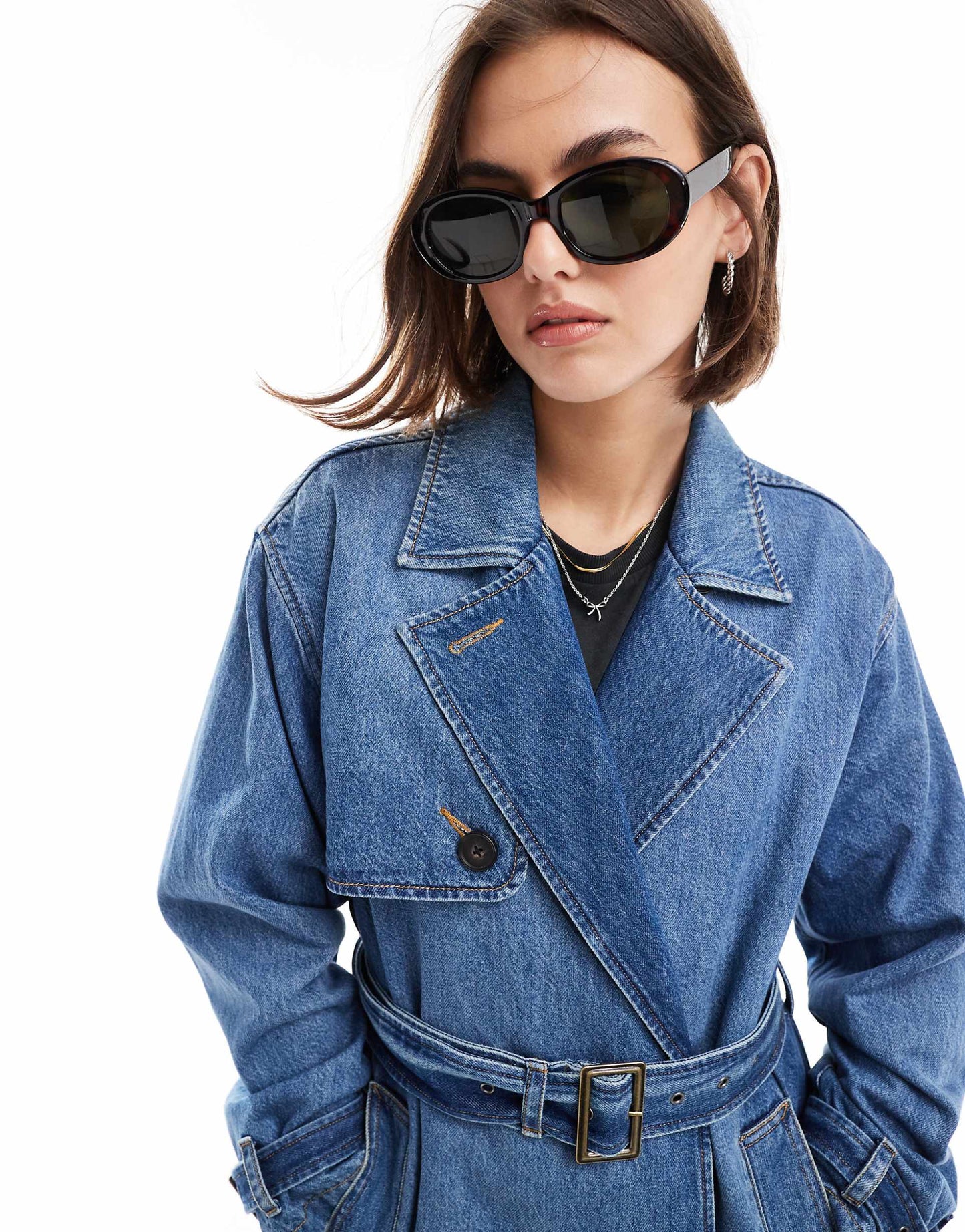 Spade Relaxed Fit Belted Denim Trench Coat