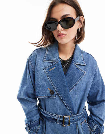 Spade Relaxed Fit Belted Denim Trench Coat
