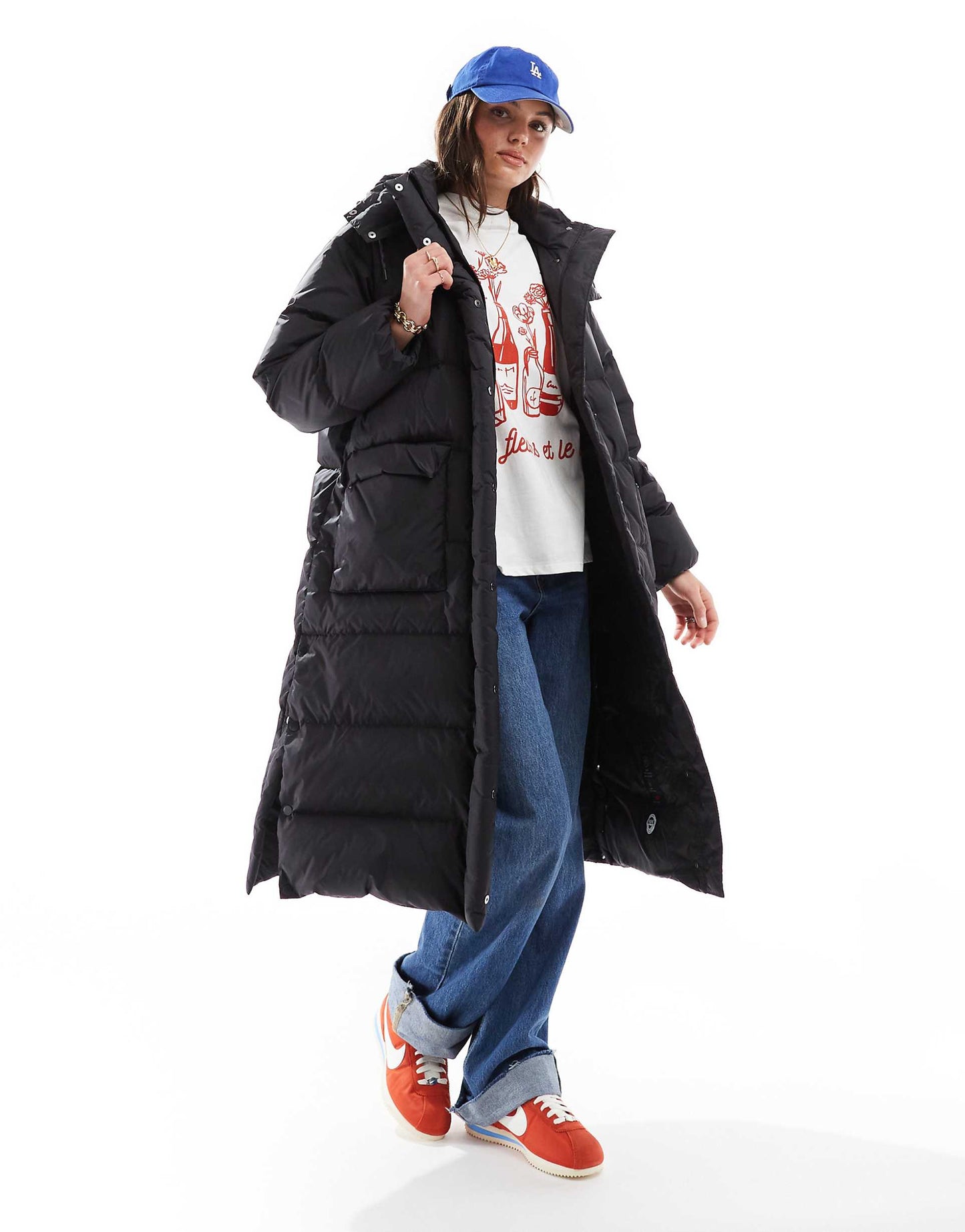 Western Bubble Down Long Hooded Puffer