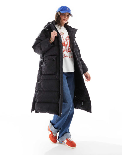 Western Bubble Down Long Hooded Puffer