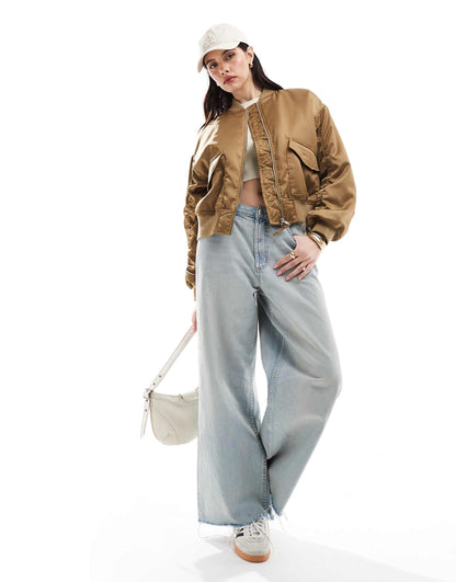 Andy Techy Satin Bomber Jacket