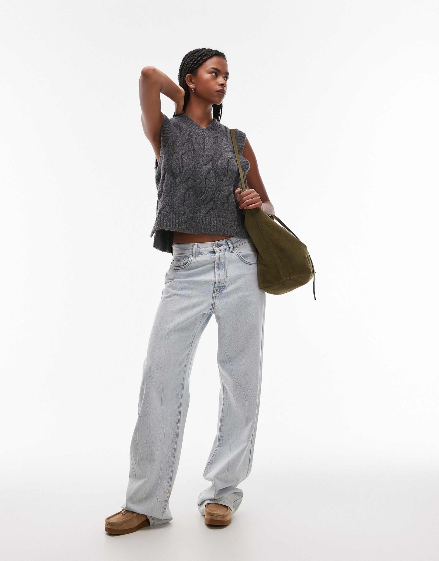 Isabel Relaxed Fit Cable Knit Vest