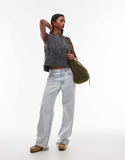 Isabel Relaxed Fit Cable Knit Vest