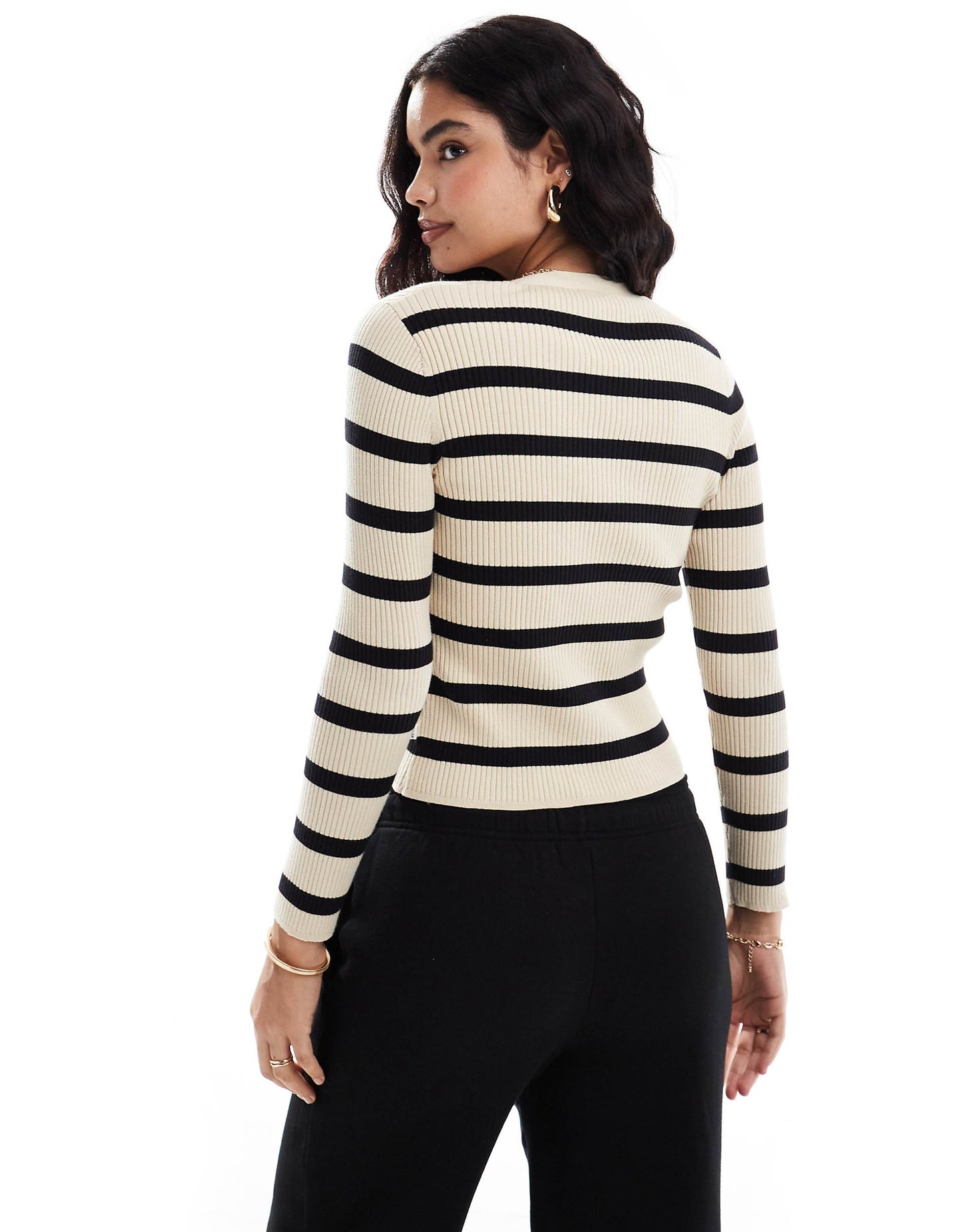 Tulip Slim Fit Stripe Knit Cardigan