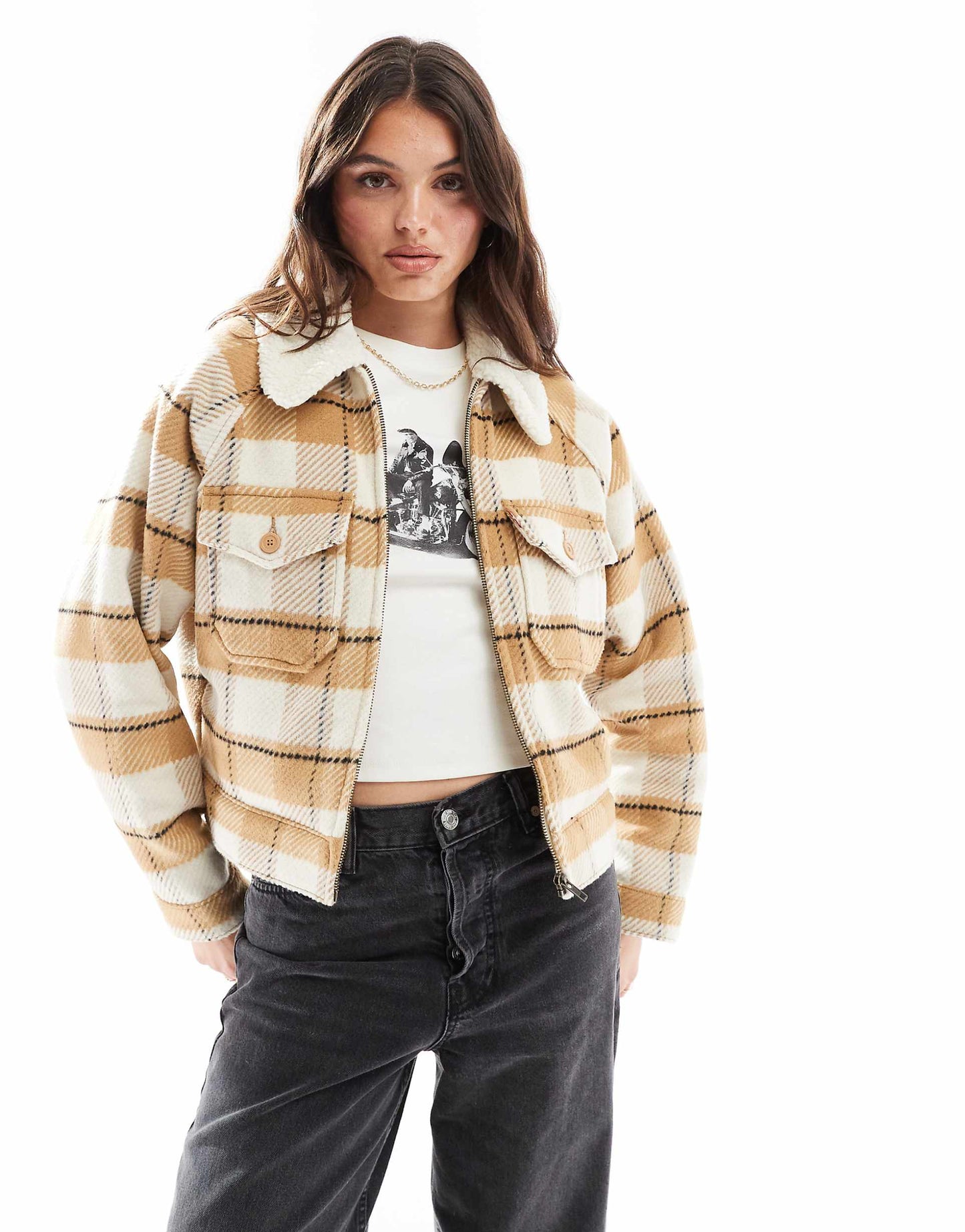 Wool Blend 90S Zip Thru Jacket