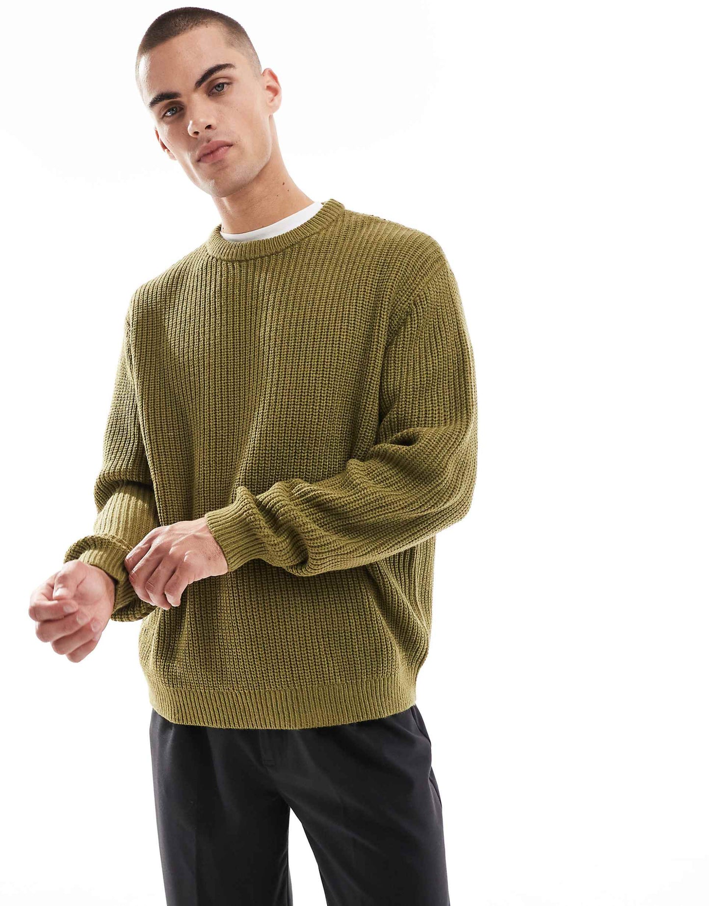 Knitted Oversized Fisherman Rib Jumper