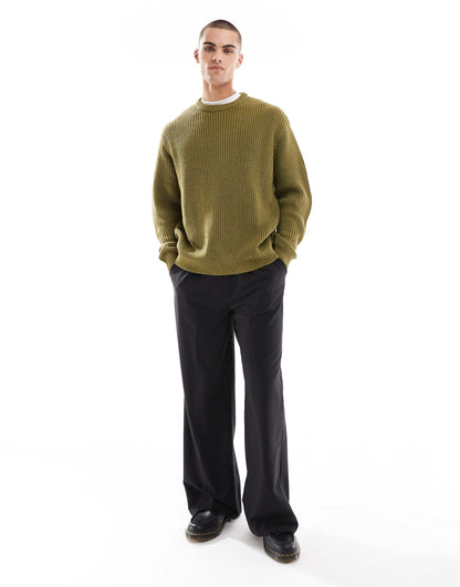 Knitted Oversized Fisherman Rib Jumper