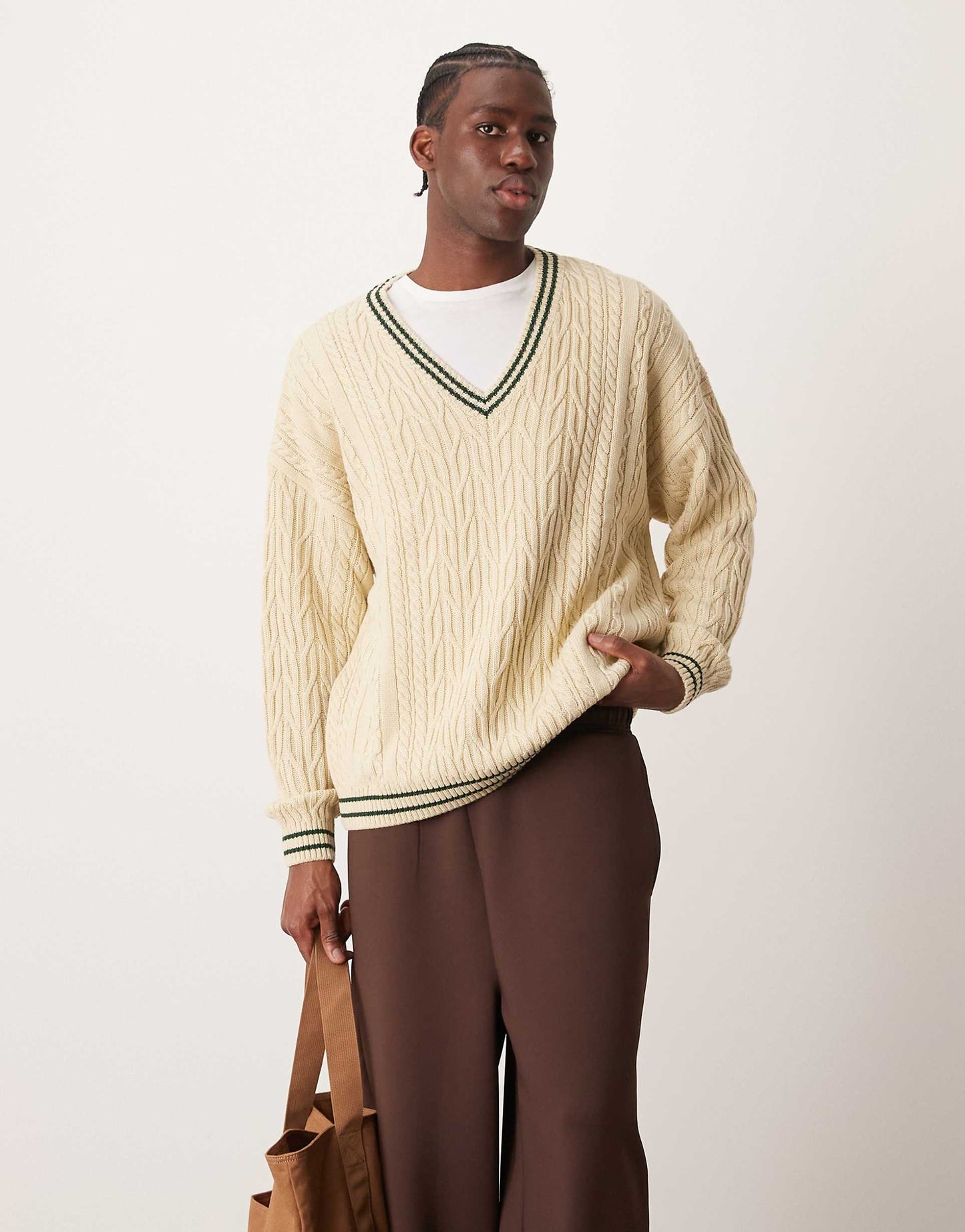 Oversized Cable Knit Cricket Jumper